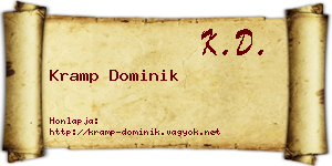 Kramp Dominik névjegykártya